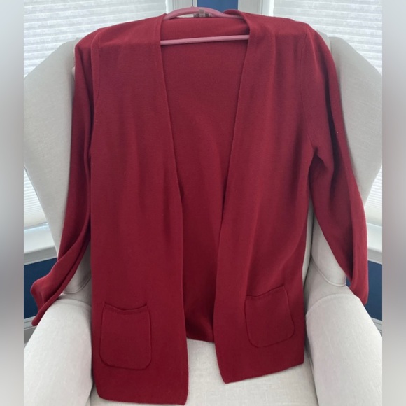 Talbots Open Front Cardigan Size X (Extra Large) Pretty Red Sweater - Picture 1 of 5